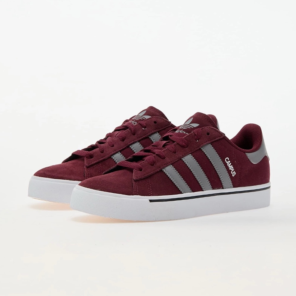 NIB Campus Vulcanized Low Top Sneaker Maroon Gray M4 W5